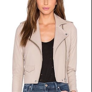 Cropped leather IRO jacket in cream